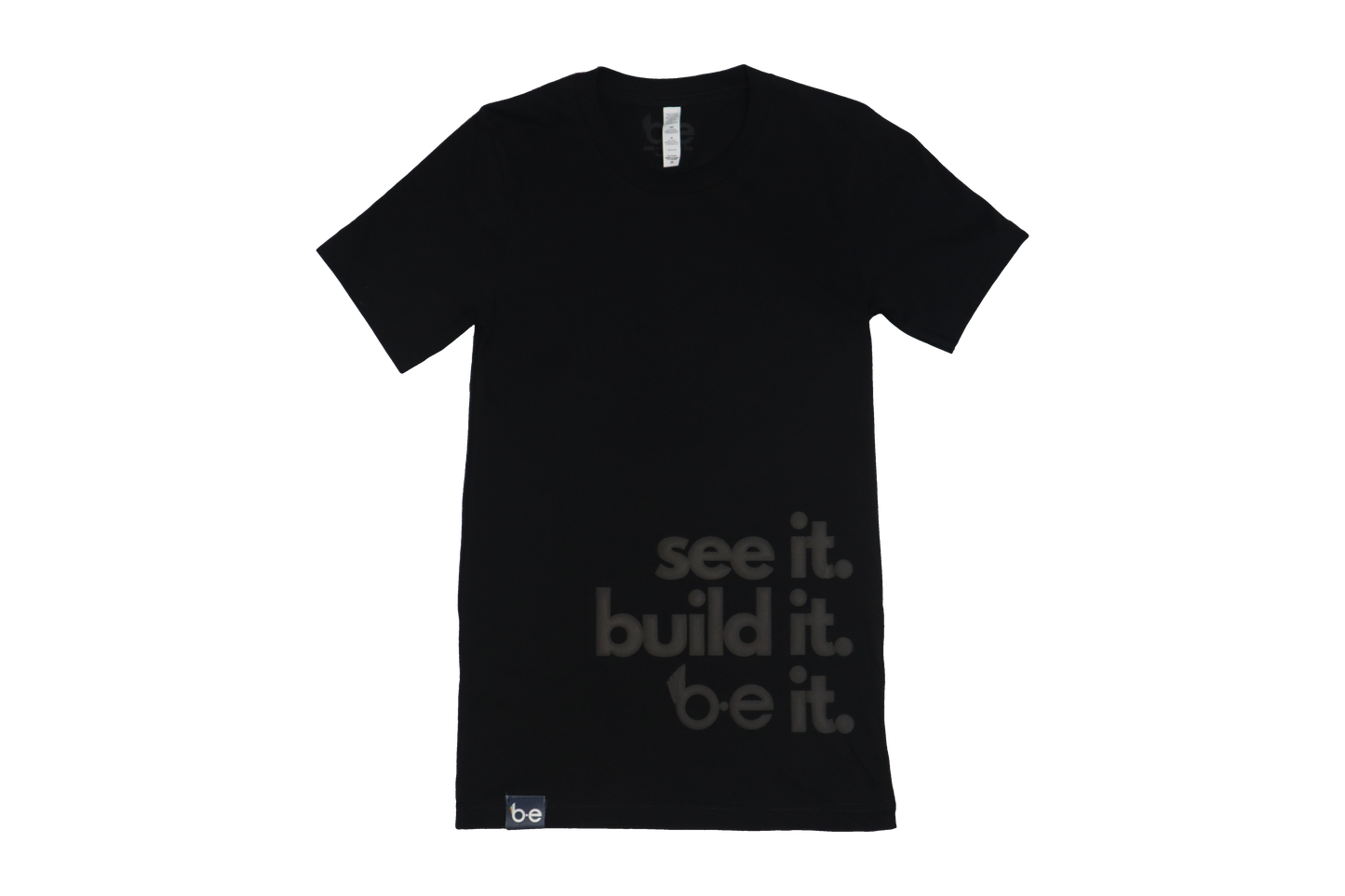Deluxe Motto Black Scoop Neck T-shirt