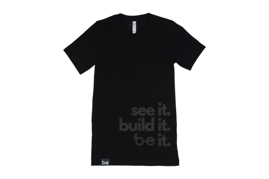 Deluxe Motto Black Scoop Neck T-shirt